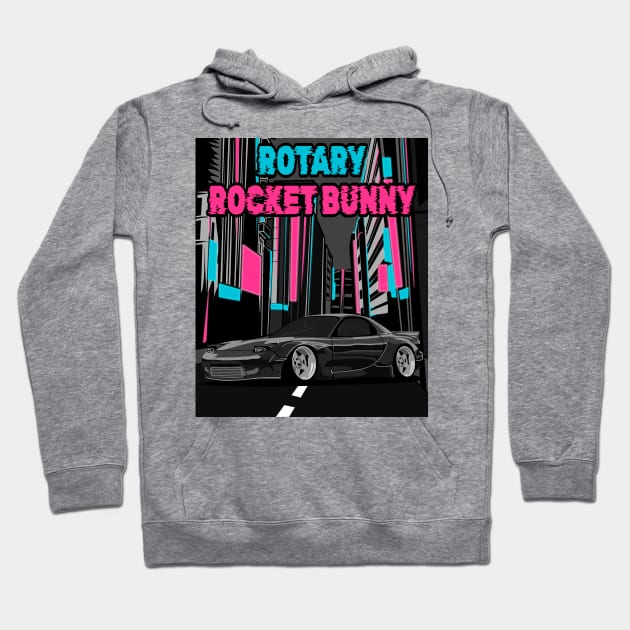 Mazda RX-7 FD Rotary Rocket Bunny Hoodie by Rebellion Store